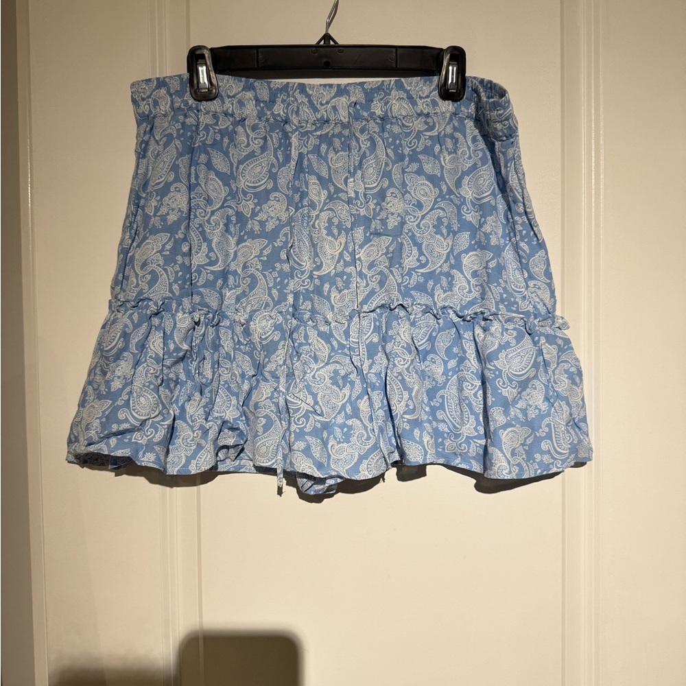 Zara Light Blue Paisley Skort